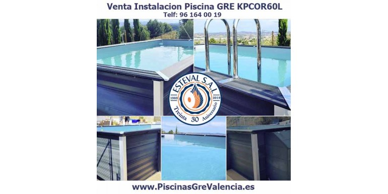 Venta e instalación de piscina desmontable Gre de composite KPCOR60L ❤️