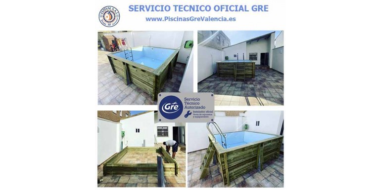 Venta e instalación piscina de madera Gre Carra 305x305x119cm www.PiscinasGreValencia.es